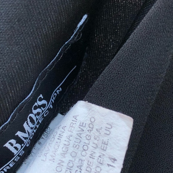 B Moss size 14  black one shoulder dress lined ,semi sheer detail NWOT - Picture 11 of 15